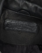Cemetery Cross Patch Zip Up Leather Jacket