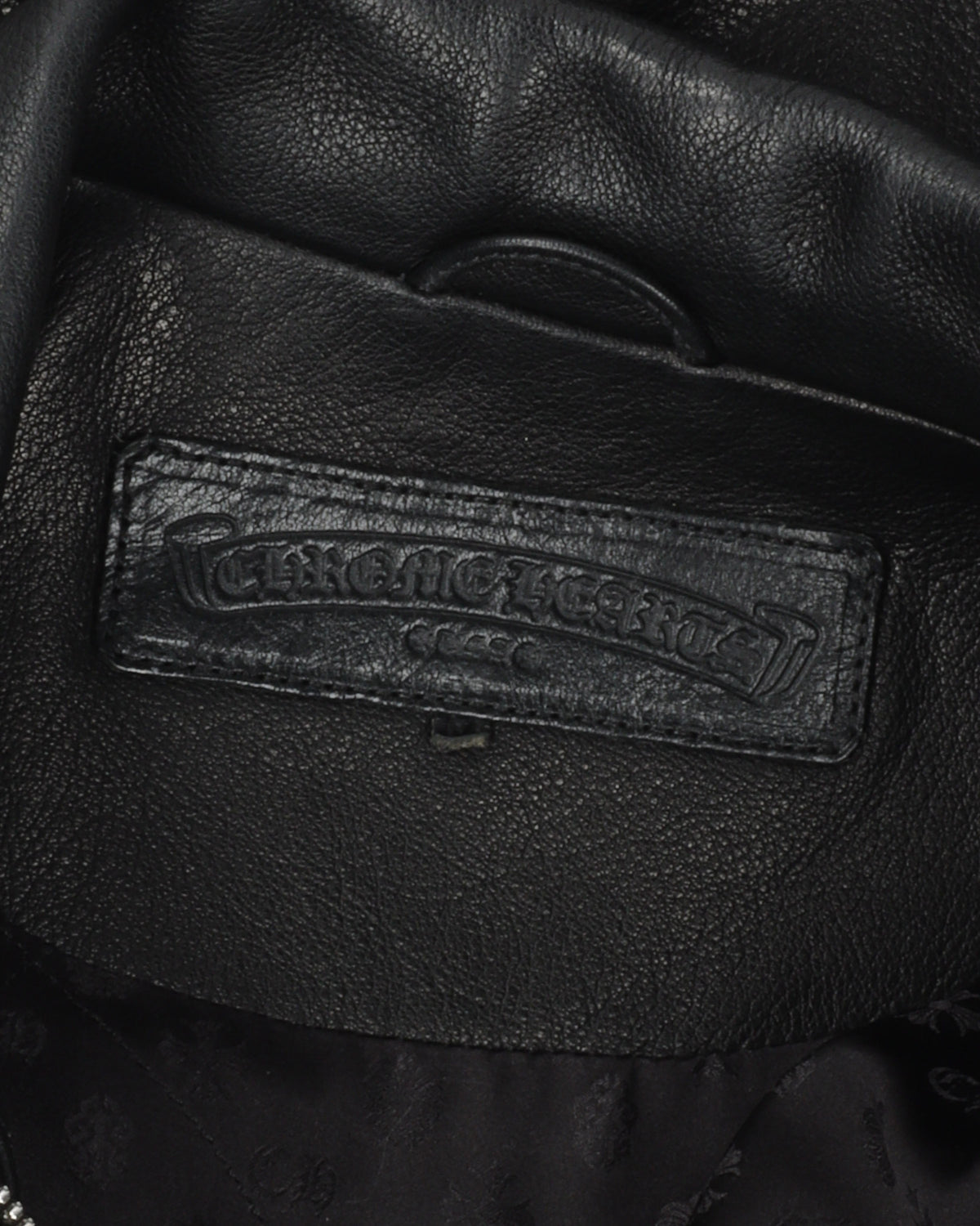 Cemetery Cross Patch Zip Up Leather Jacket