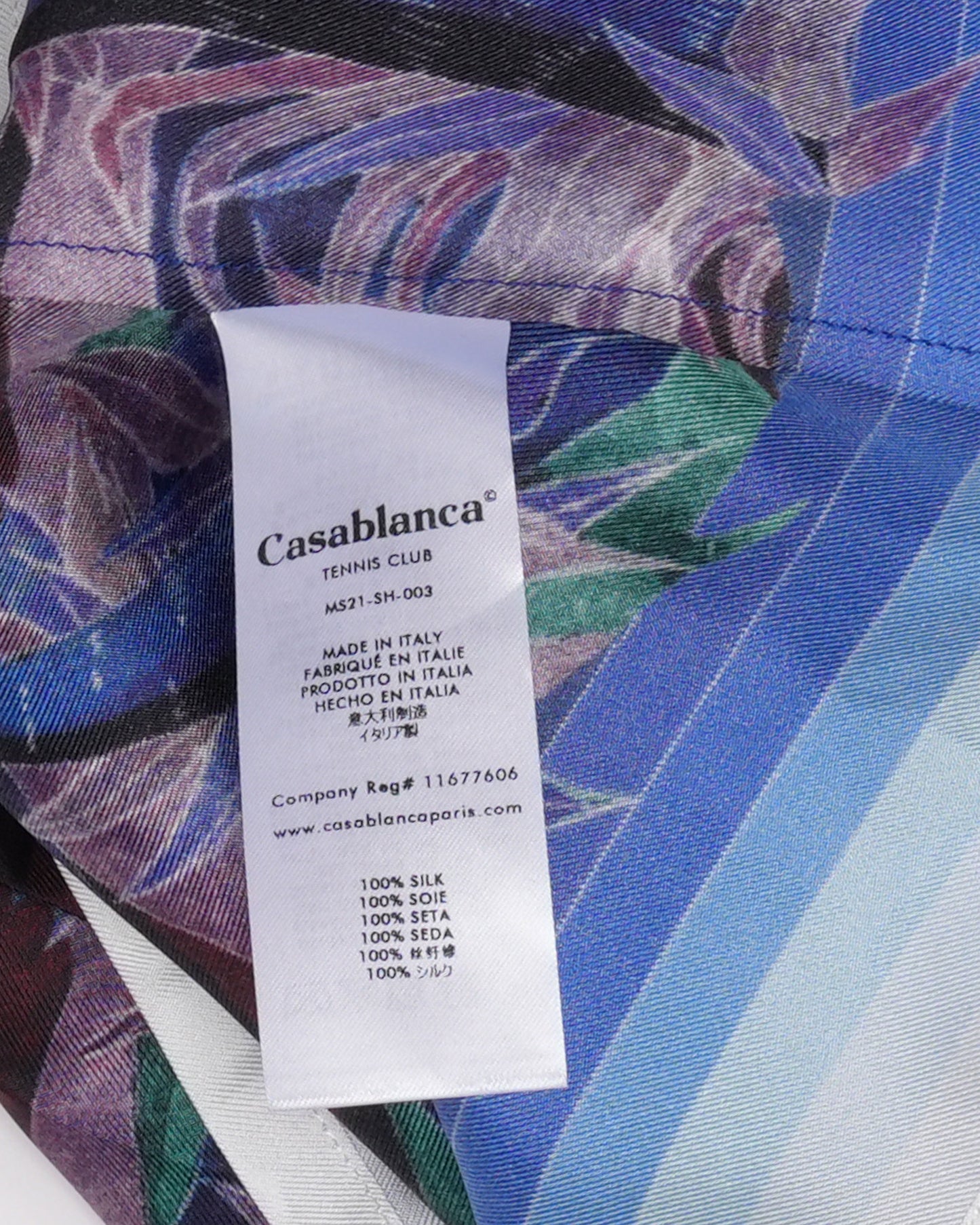 Sky Print Silk Short Sleeve Shirt