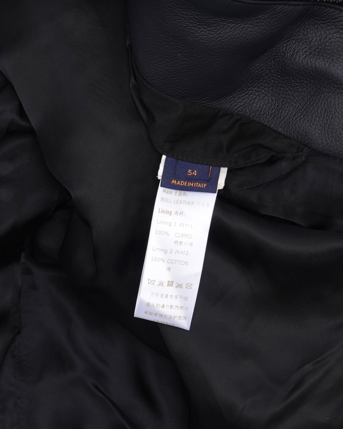 Frequency Embroidered Leather Jacket