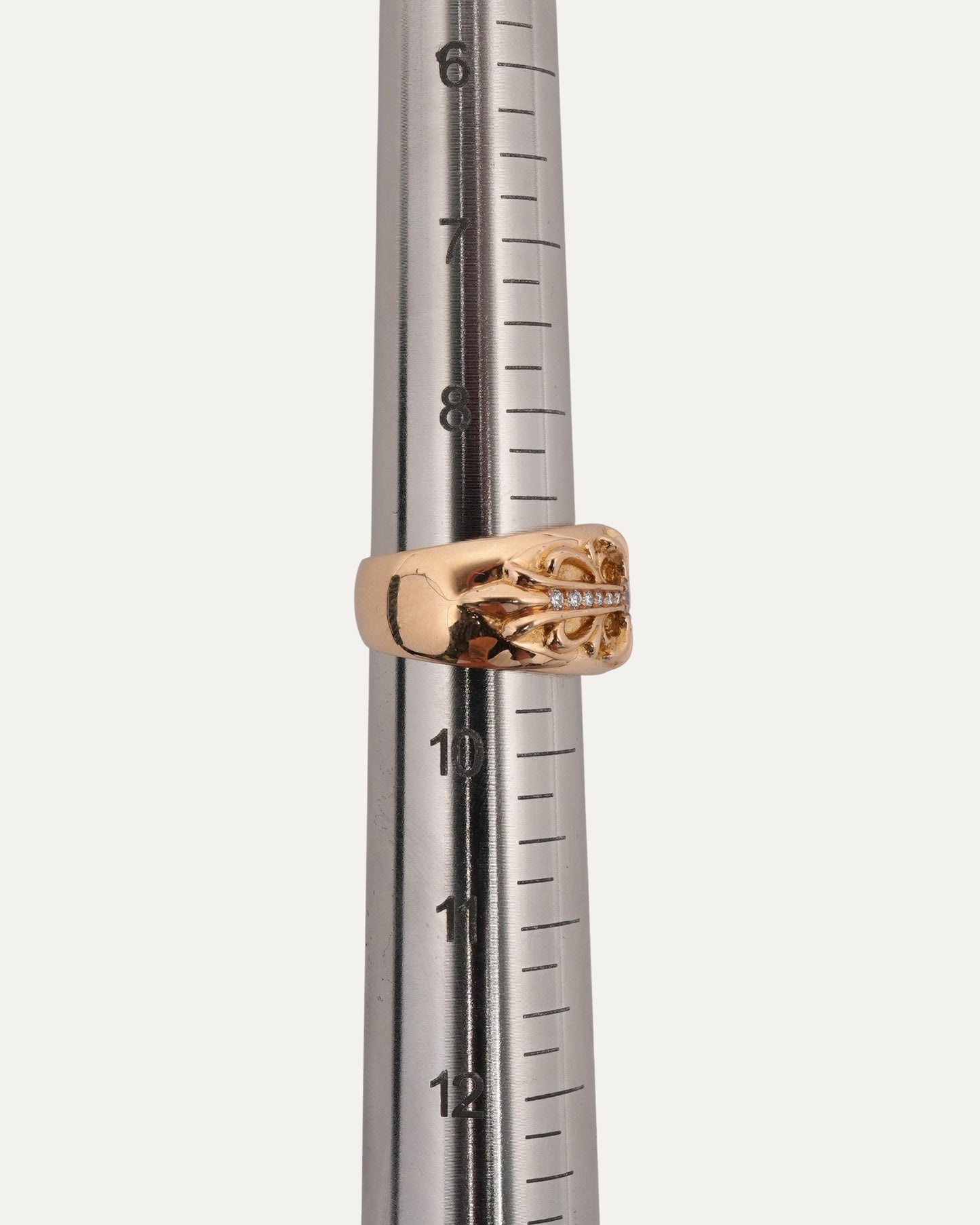 Gold Diamond Floral Cross Ring