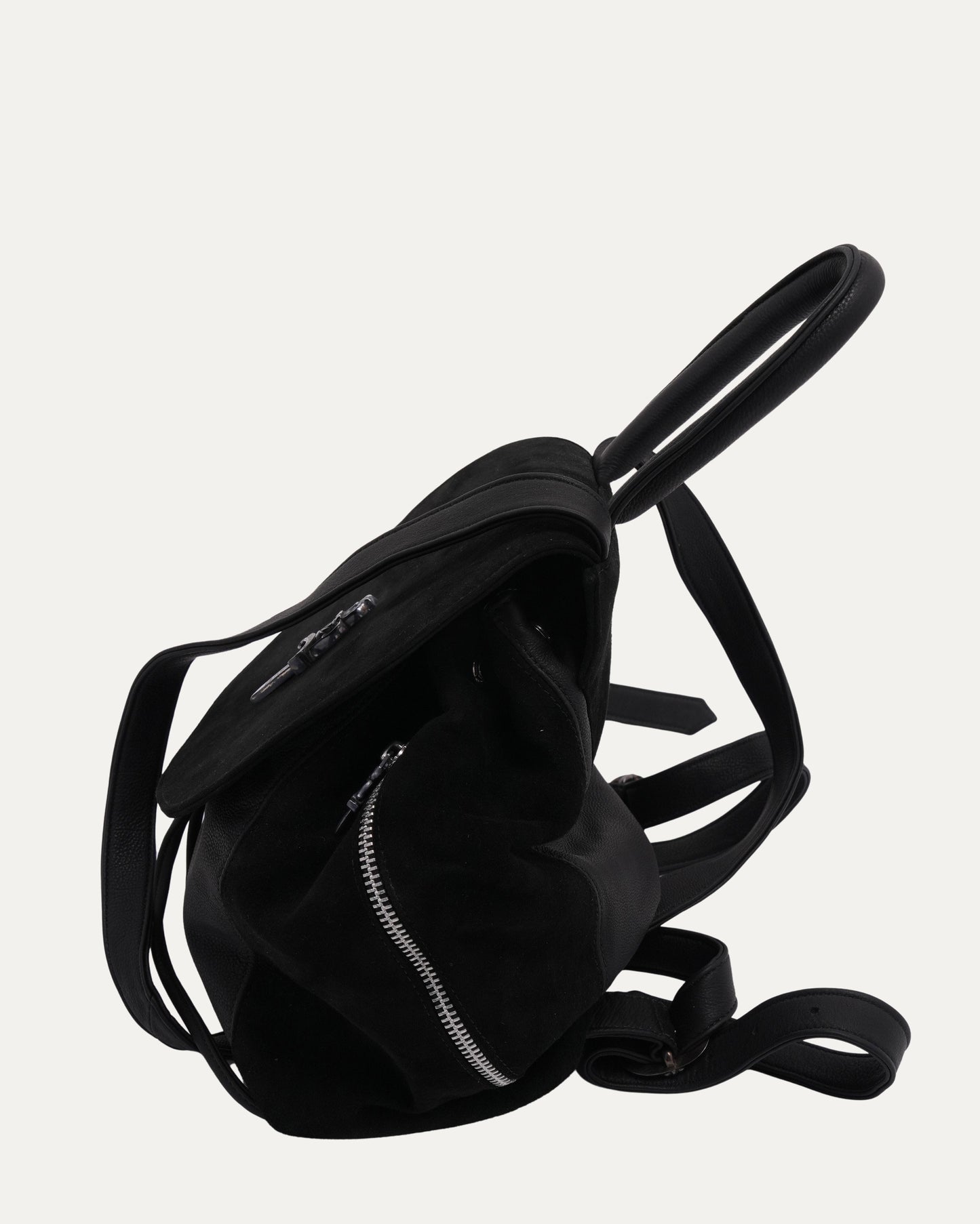 Dagger Embellished Suede Leather Backpack