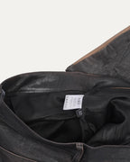 Crust Repaired Leather Flare Jeans