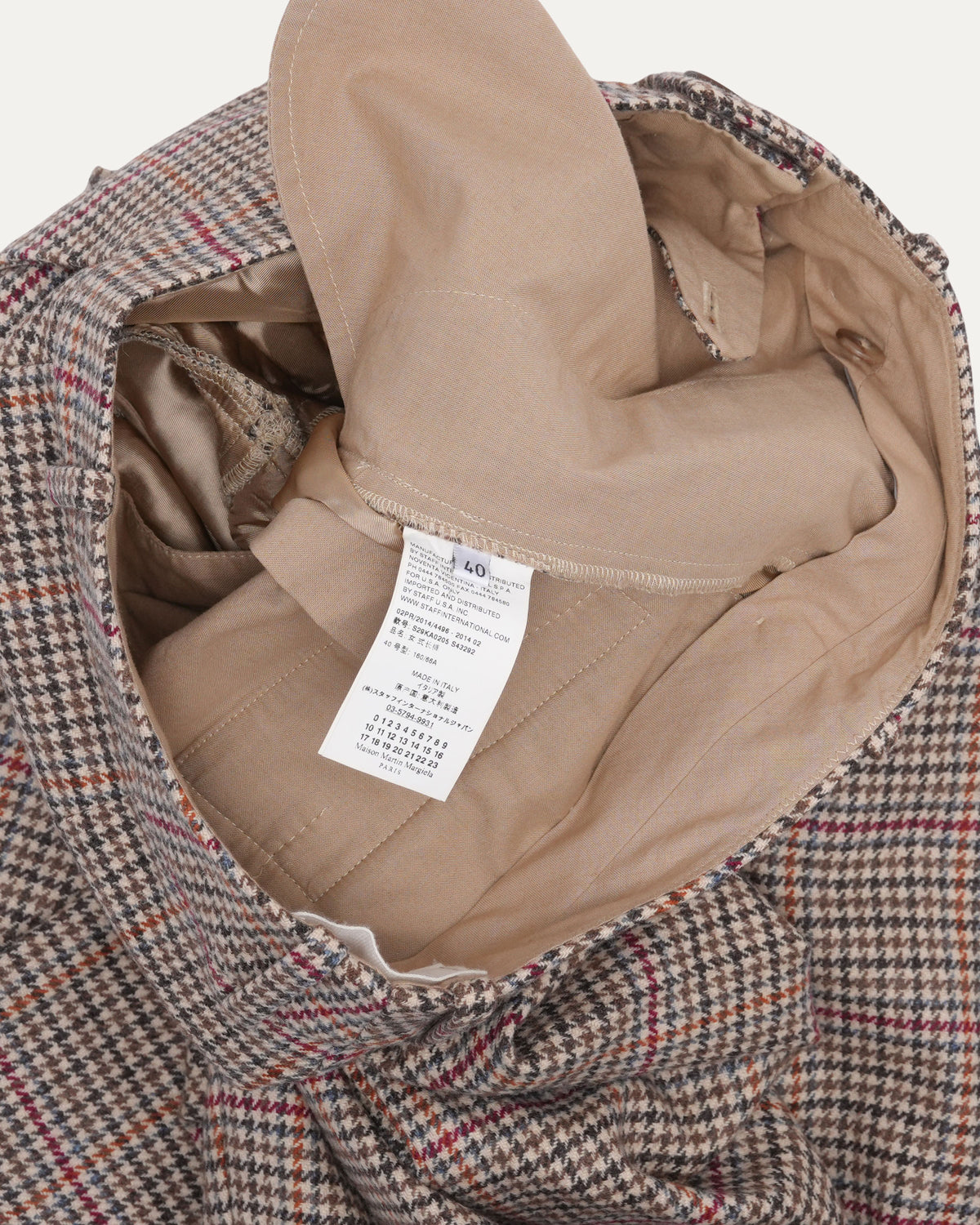 Wool Plaid Trousers