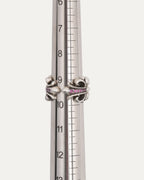 Pink Sapphire Double Floral Cross Ring