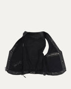 Cross Embellished Leather Vest