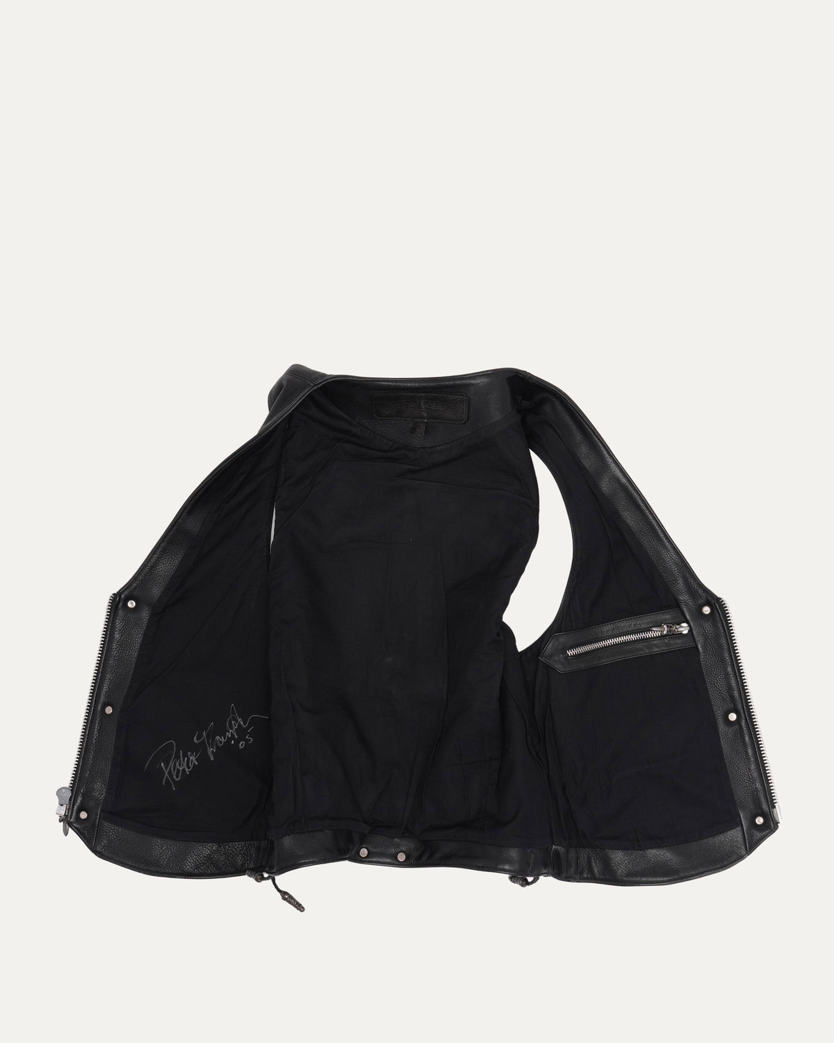 Cross Embellished Leather Vest
