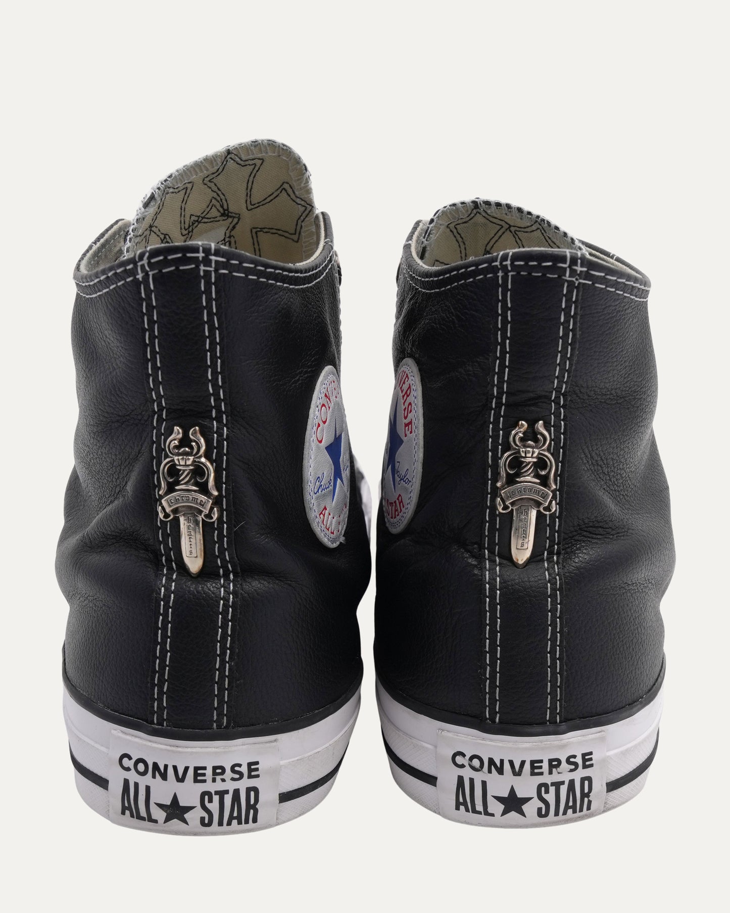 Dagger Embellished Cross Patch Leather Converse Chuck Taylor Sneakers
