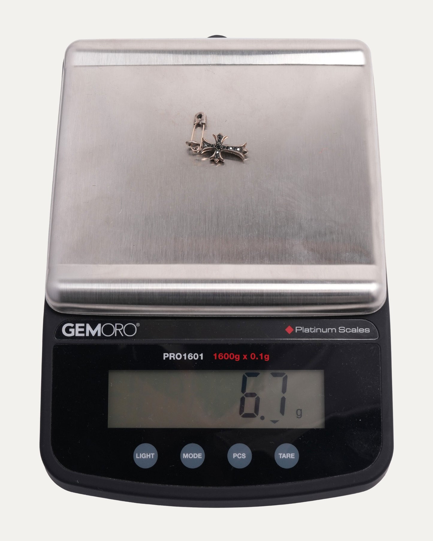 Black Diamond Tiny Fat Pendant on Diamond Safety Pin