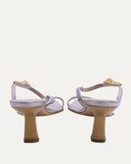 Lavender Sandals With Gold Detail
