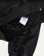 Embroidered Logo Leather Jacket