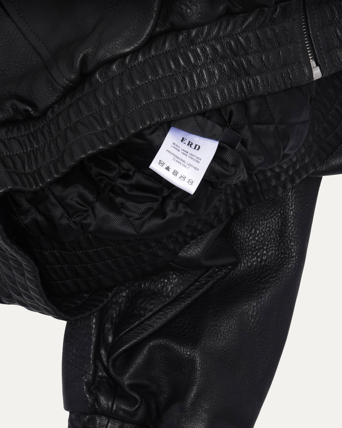 Embroidered Logo Leather Jacket