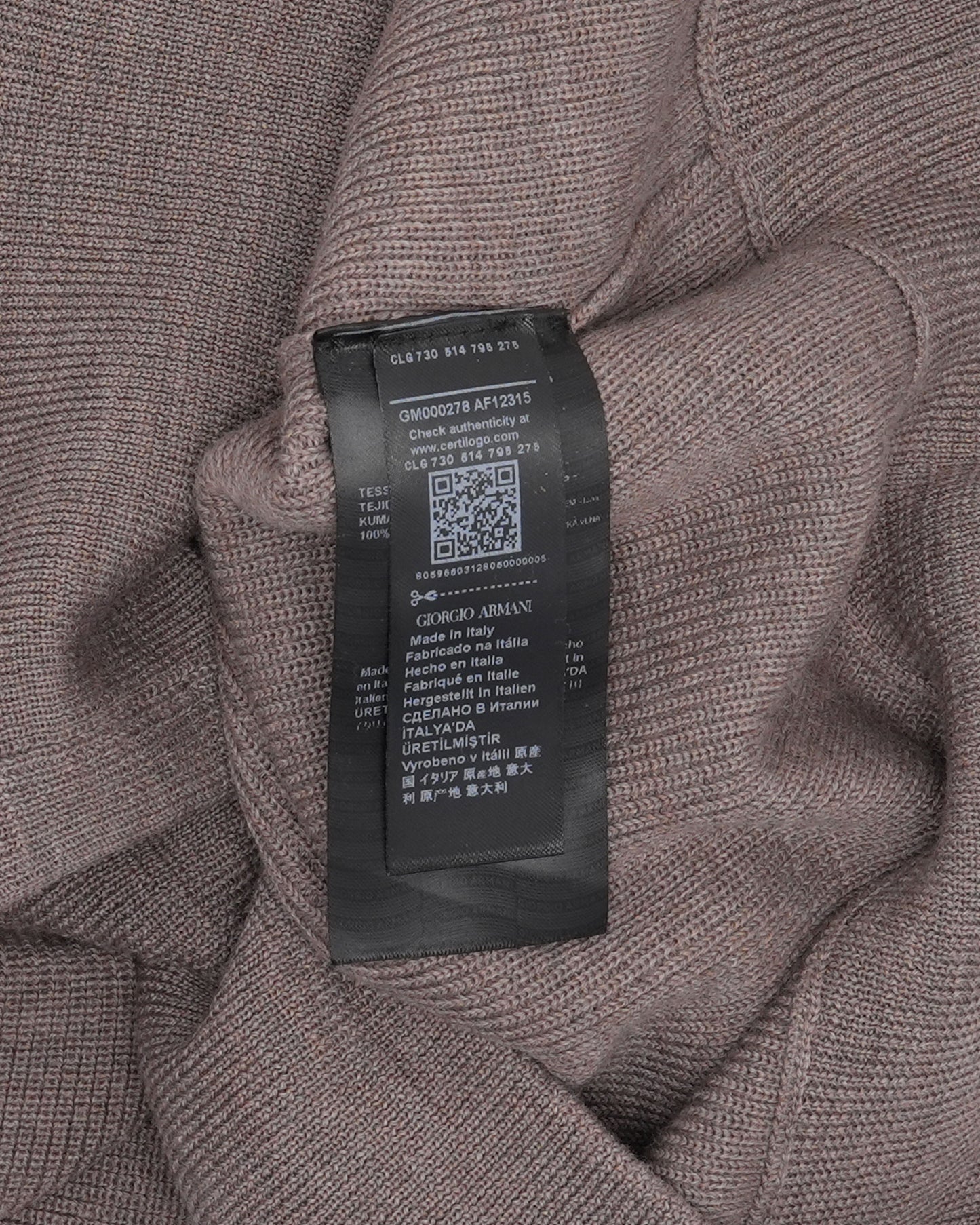 Brown Embroidered Logo Knit