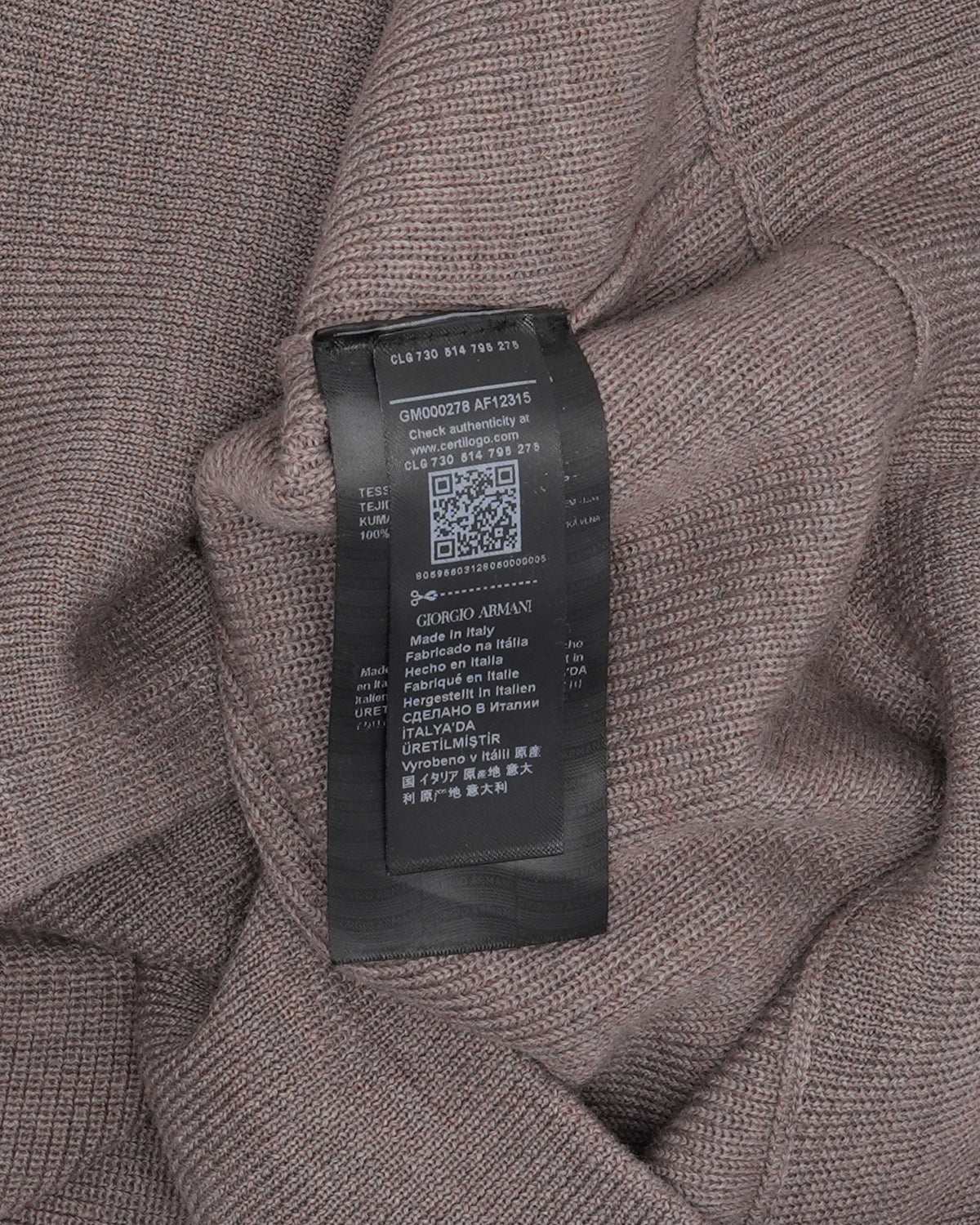 Brown Embroidered Logo Knit