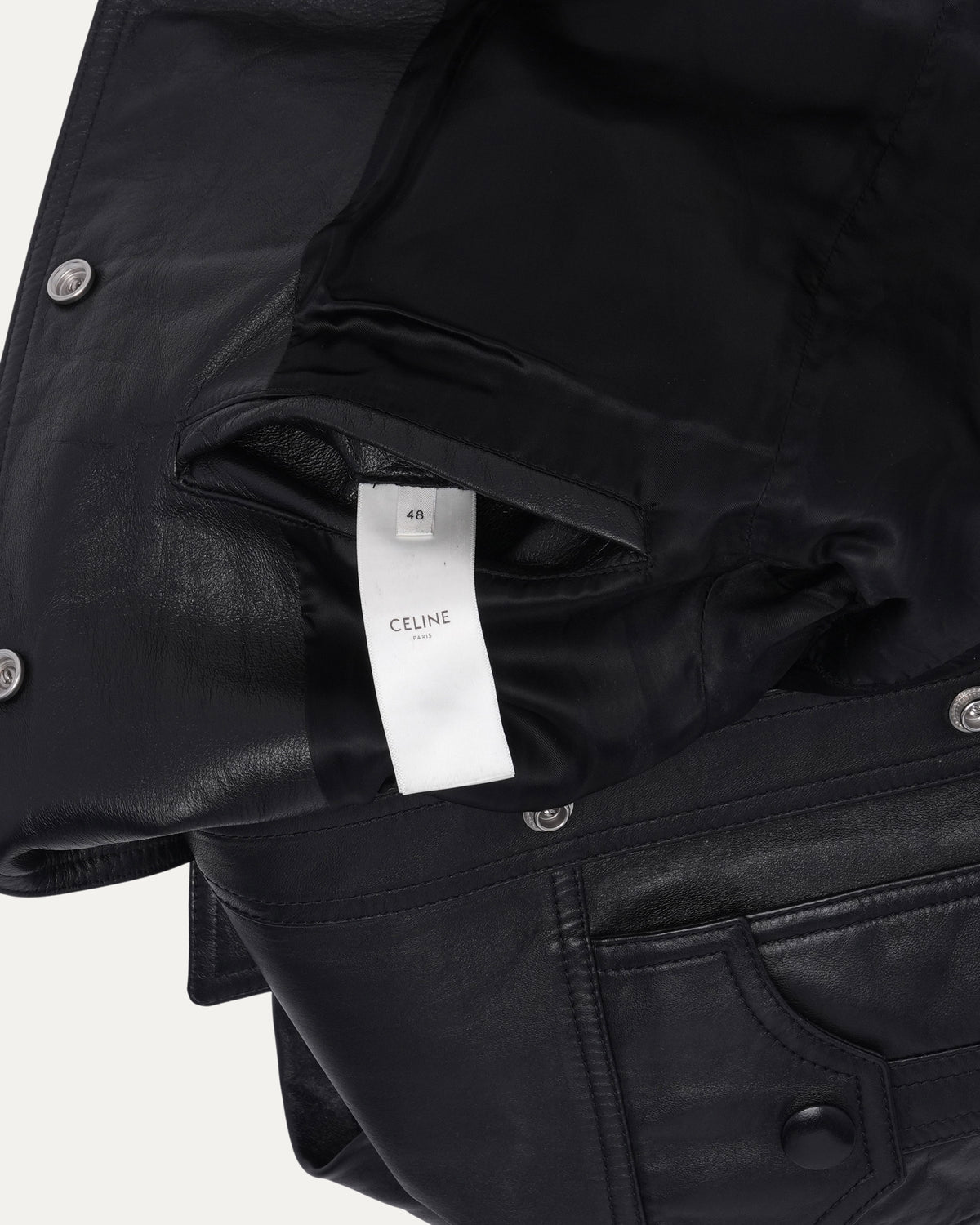 Snap Front Leather Trucker Jacket
