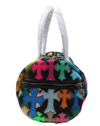 Multicolor Cross Patch Cemetery Mini Duffle Bag