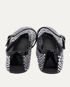 Rhinestone Embellished Mesh Mary Jane Flats