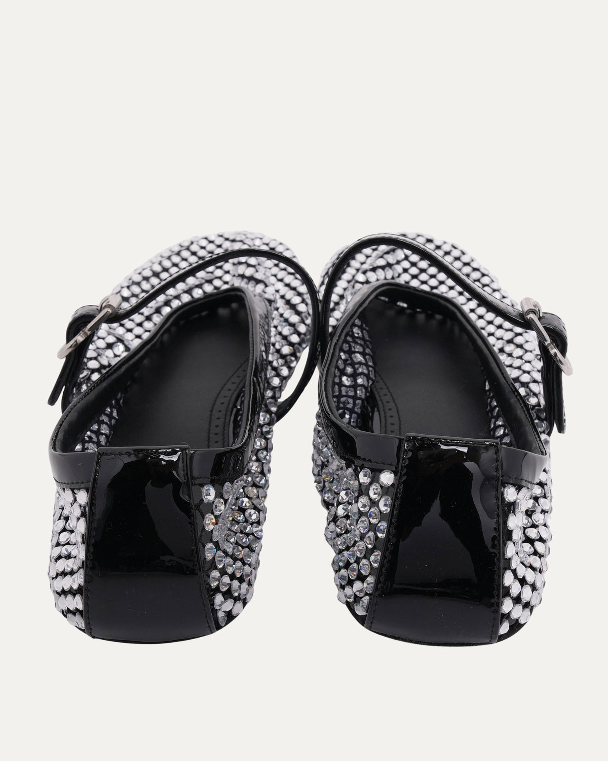 Rhinestone Embellished Mesh Mary Jane Flats