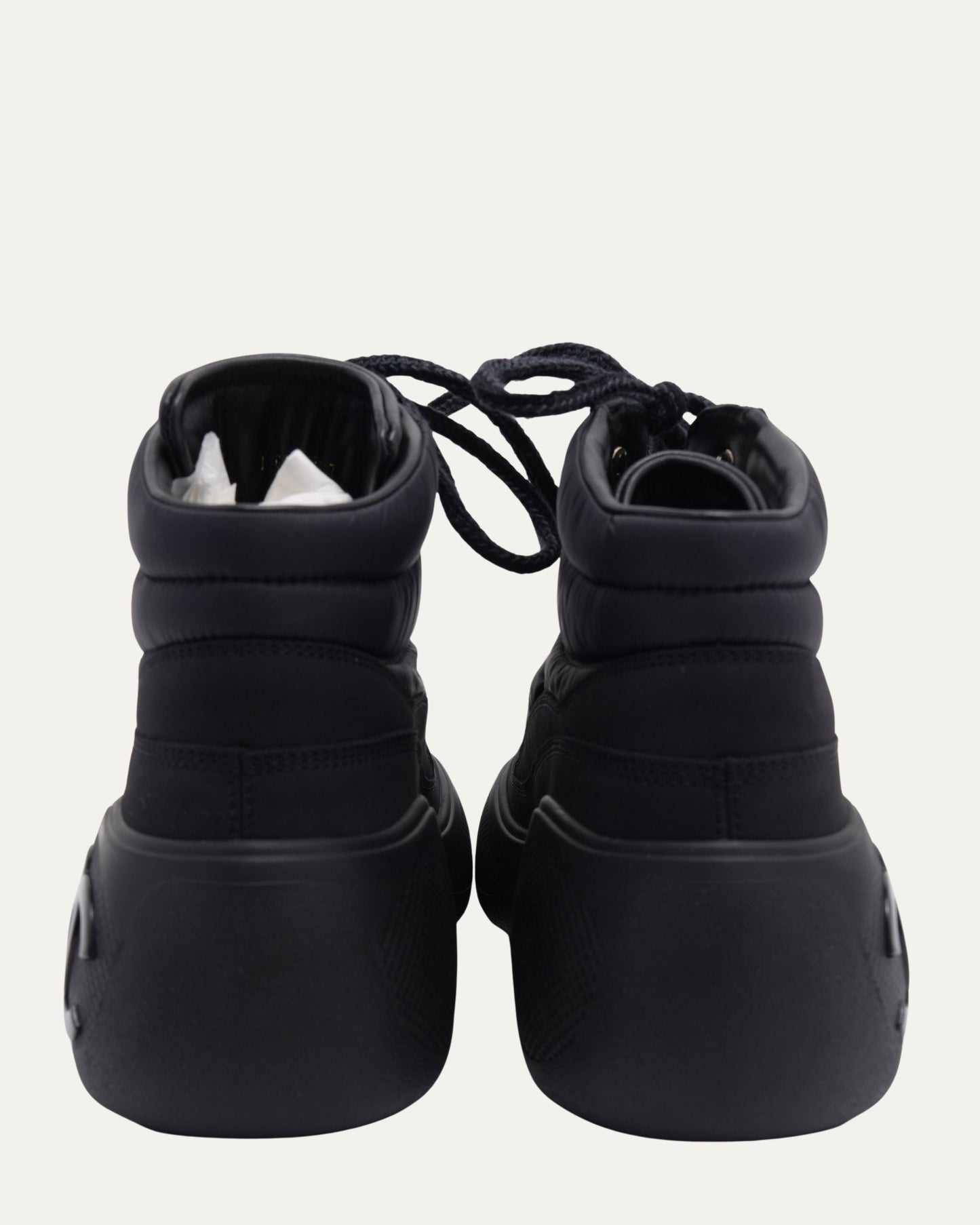 Nylon CC Lace Up Ankle Boots