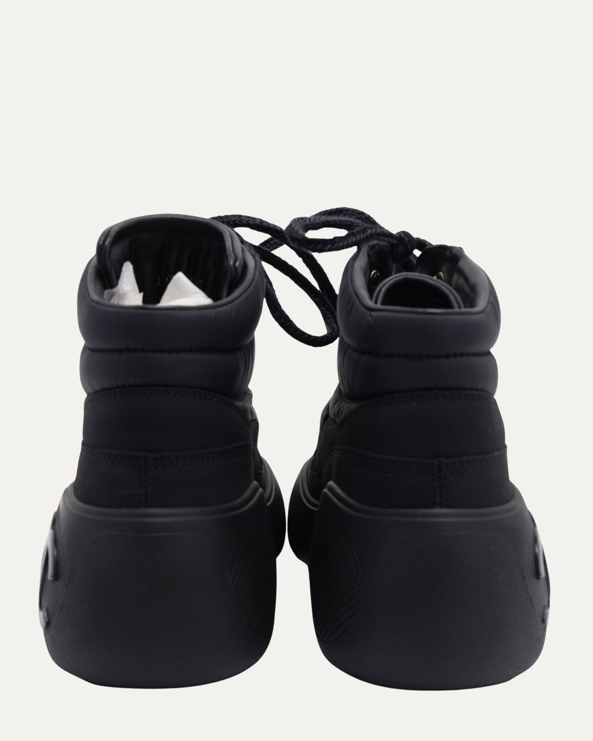 Nylon CC Lace Up Ankle Boots