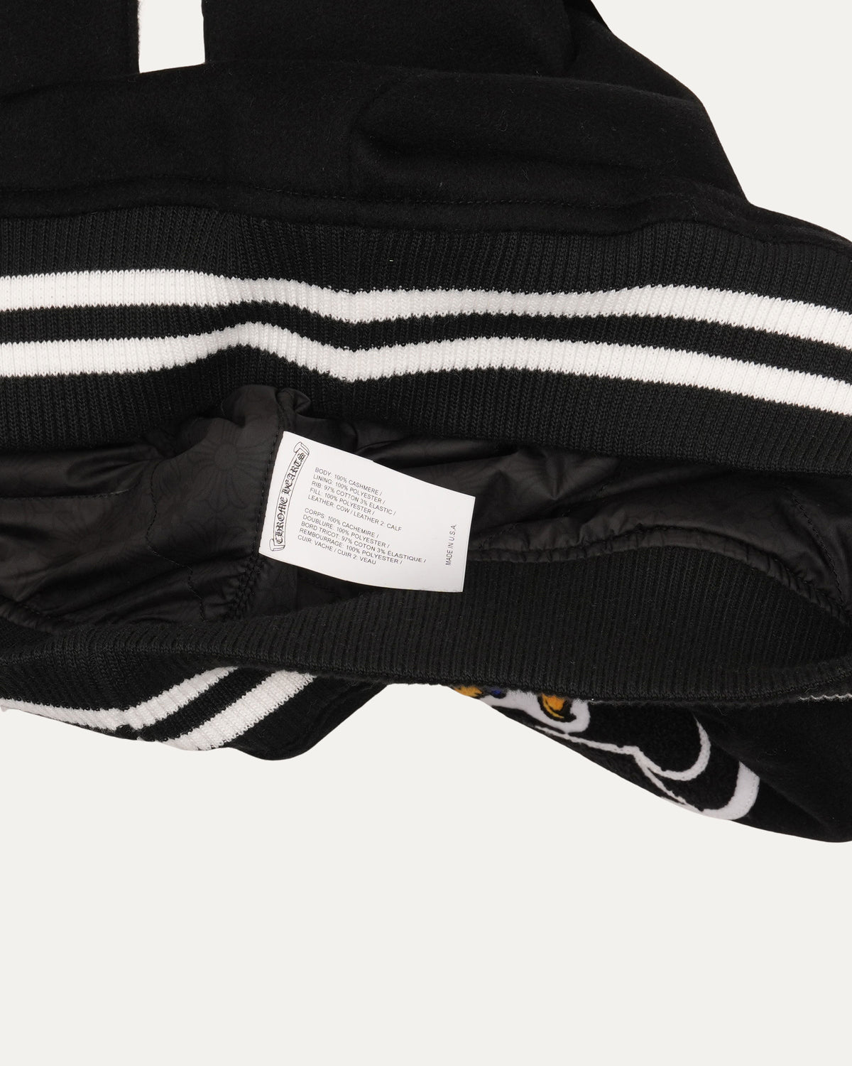 Cashmere and Leather Varsity Jacket
