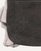 Fleur Embellished Fur Leather Messenger Bag