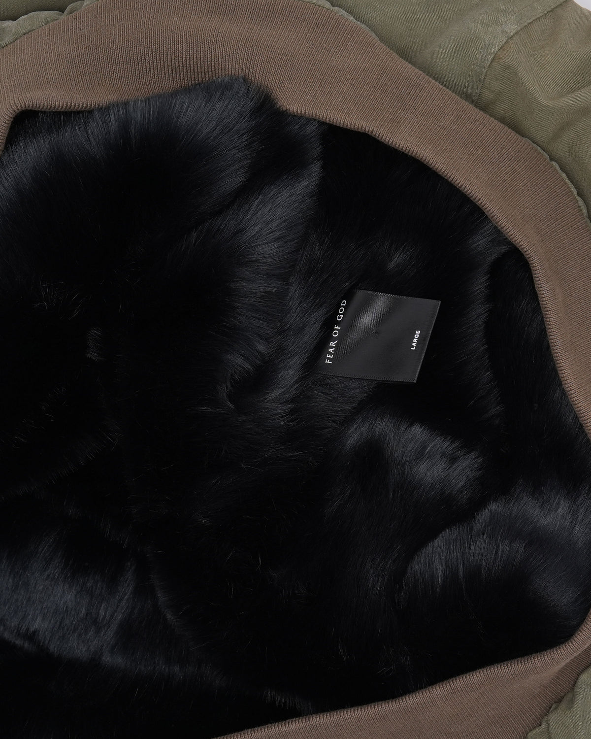 Fifth Collection Hooded Faux Fur Lined Recycled Canvas Jacket