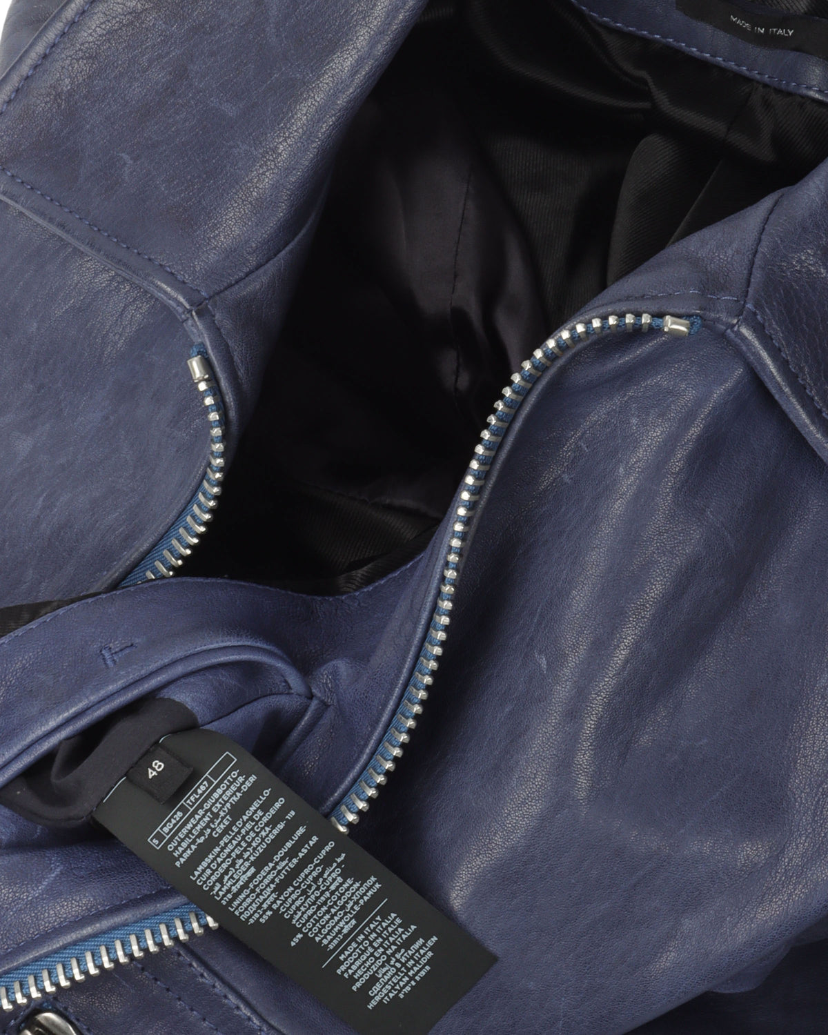 Zip-Pocket Leather Jacket