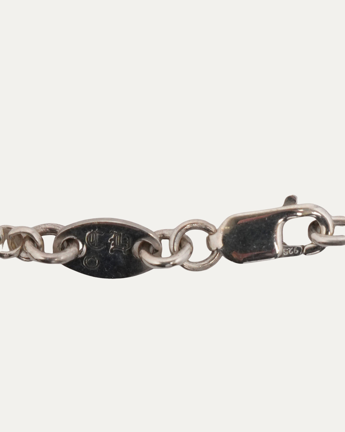 Diamond Safety Pin Roll Chain Necklace