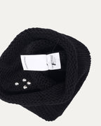 Silver Embellished Cross Patch Cashmere Beanie