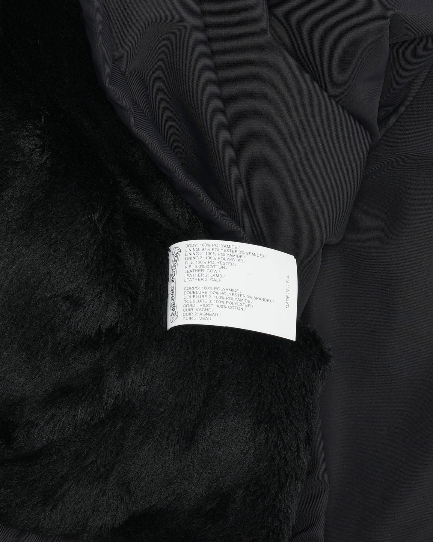 Faux Fur Lined Cobra Cross Patch Racing Jacket