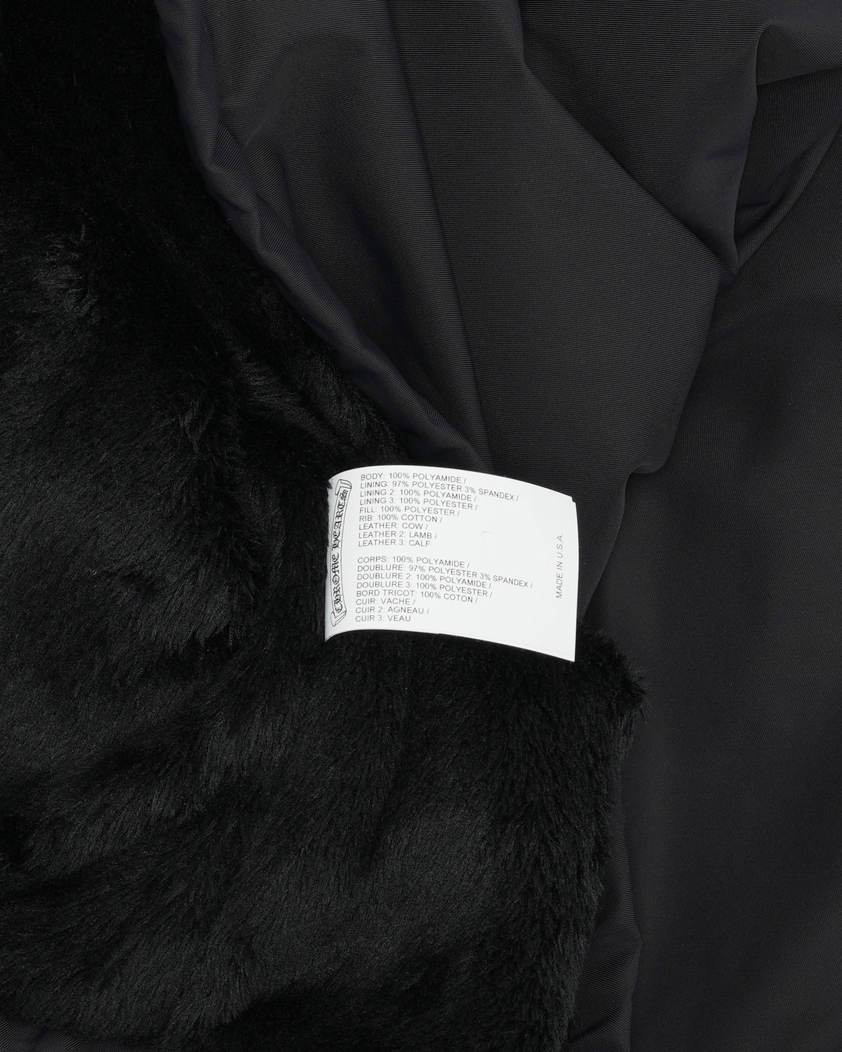Faux Fur Lined Cobra Cross Patch Racing Jacket