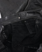 Leather Fleur Knee Pants
