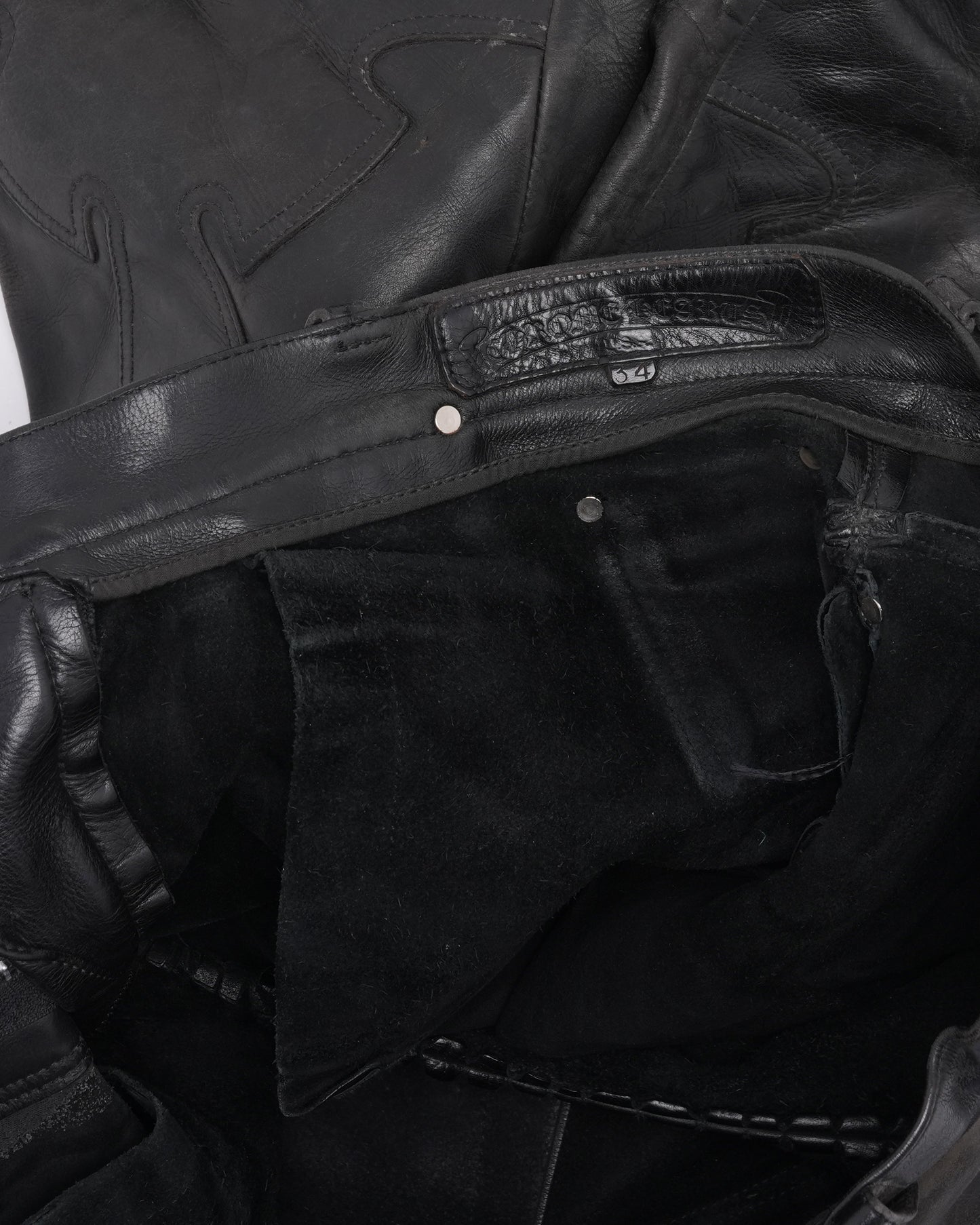 Leather Fleur Knee Pants