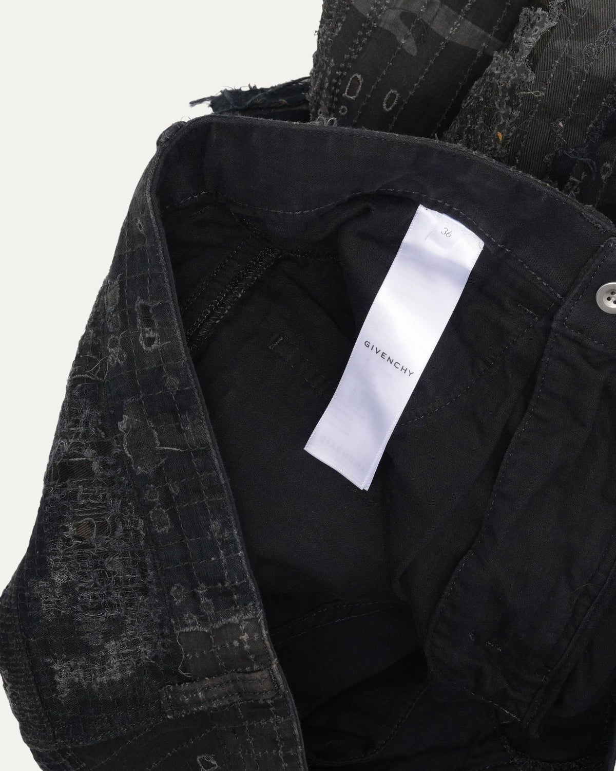 Camouflage Boro Repair Zipper Jeans