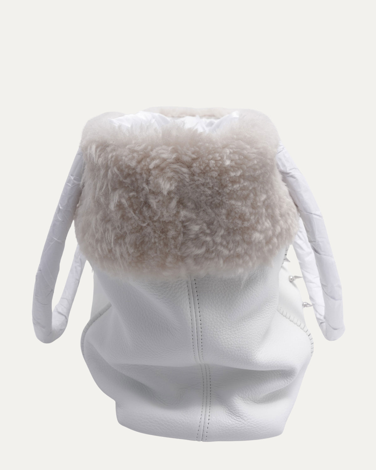 Spike Embellished Shearling Gooey Ghoul Tote Bag