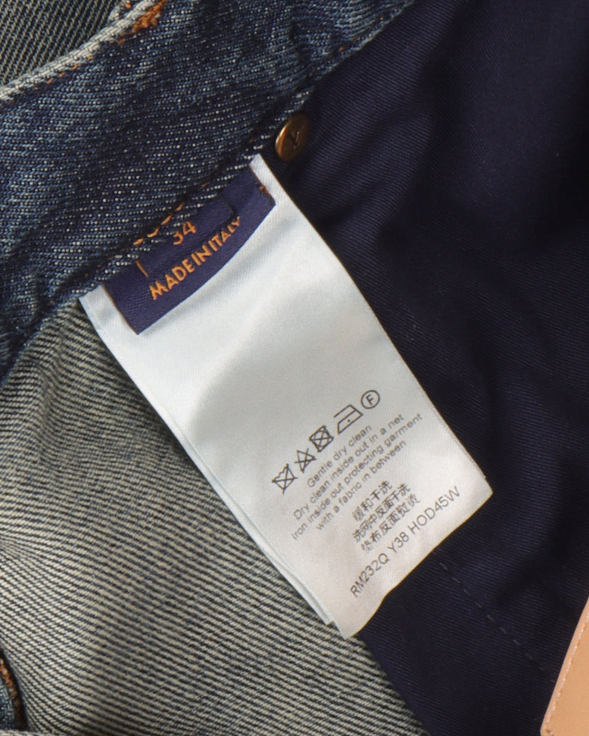 Louis Vuitton Monogram Embossed Double Knee Carpenter Jeans