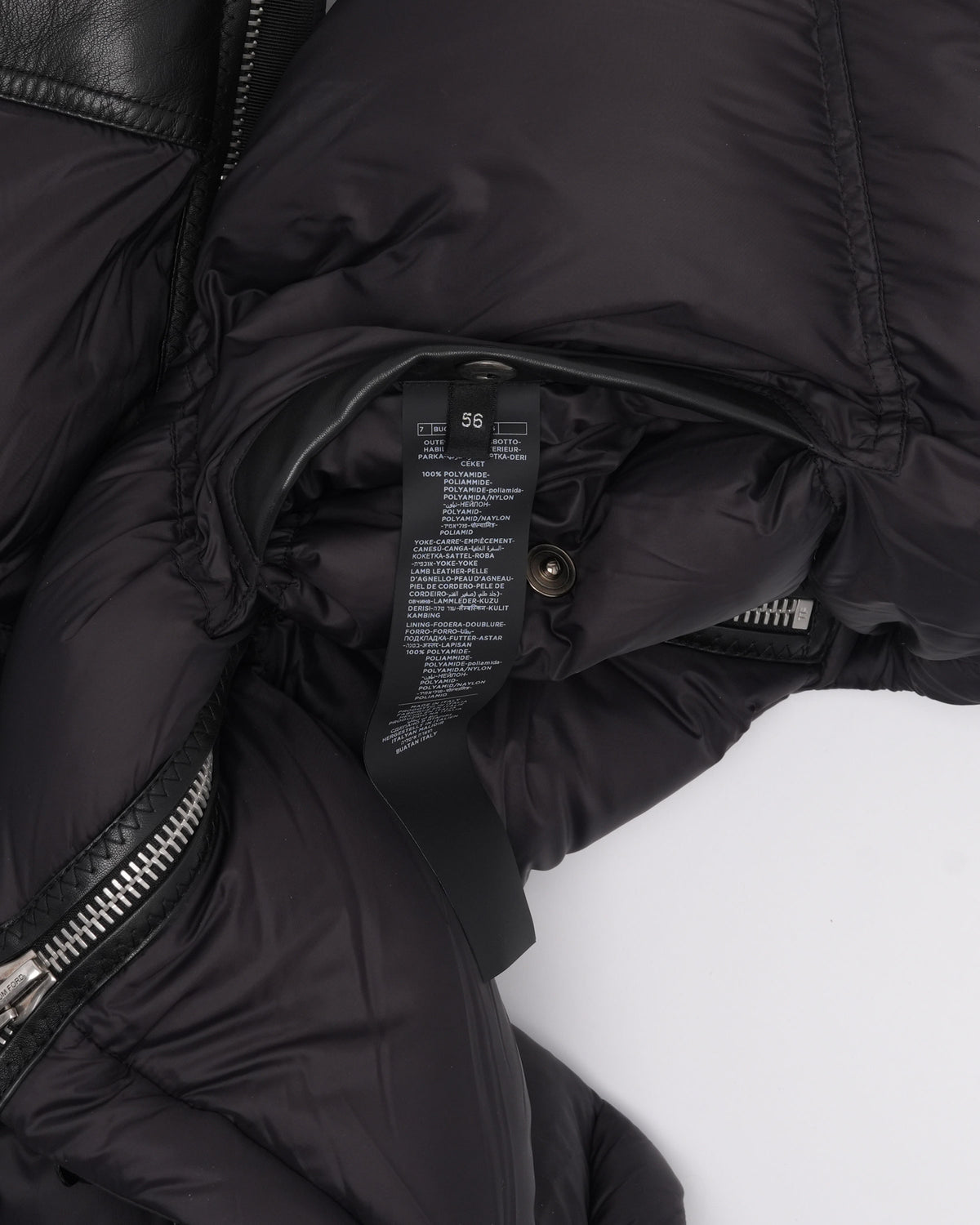 Leather Embellished Puffer Vest