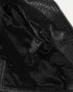 Crocodile Embossed Leather Jacket