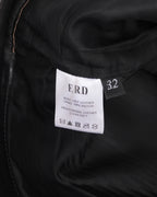 Crust Repaired Leather Flare Jeans