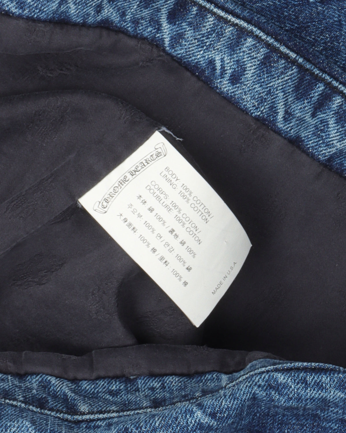 Cotton Lined Zip Up Denim Jacket