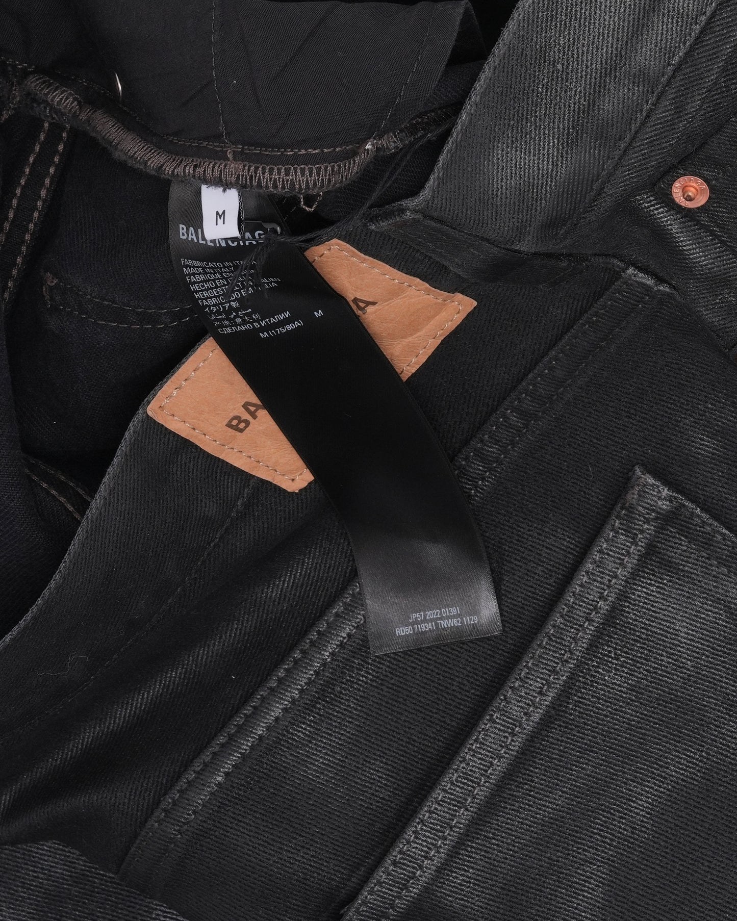 Waxed Baggy Jeans