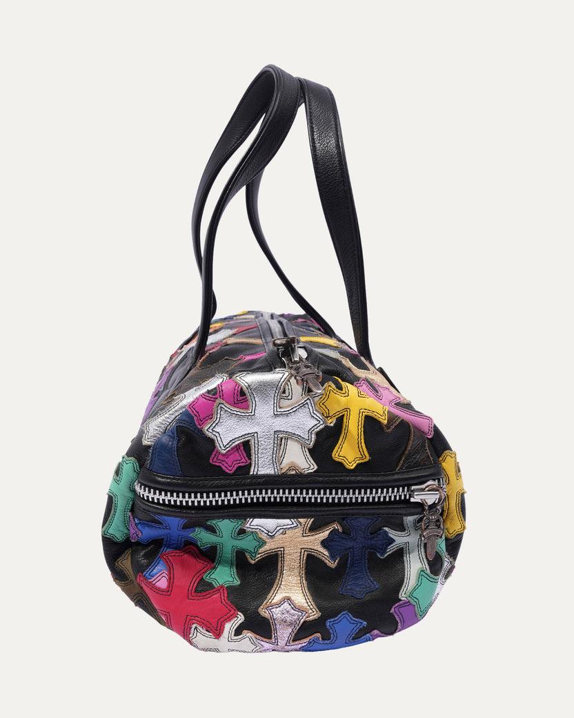 Multicolor Cross Patch Cemetery Mini Duffle Bag