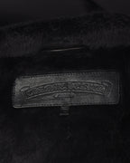 Faux Fur Lined Cemetery Cross Patch Racing Jacket