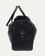 Cross Embellished Structured Duffle Bag