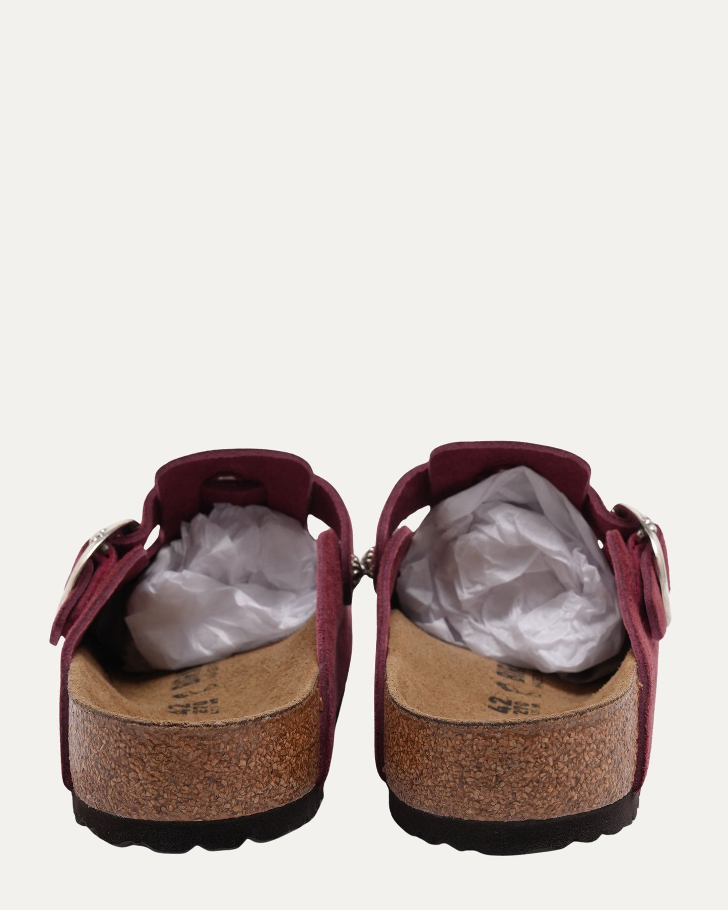 Cross Embellished Birkenstock Boston Suede Mule