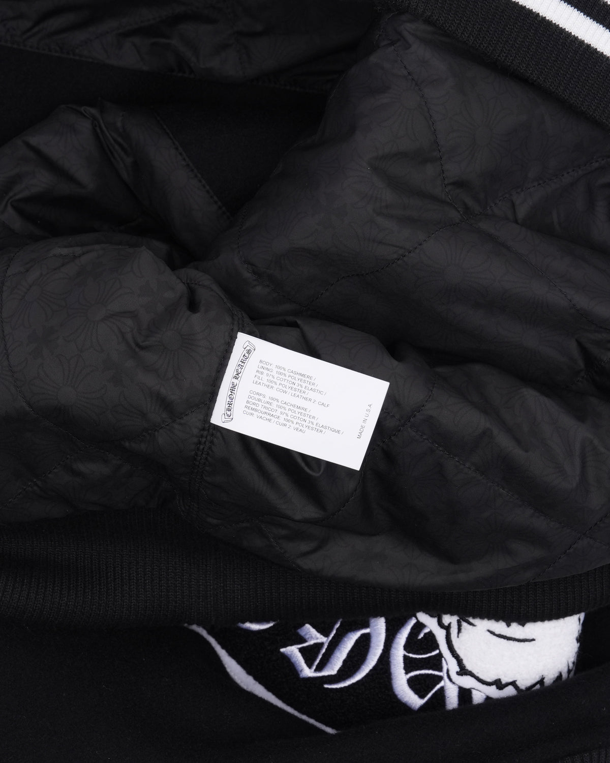 Cashmere and Leather Varsity Jacket