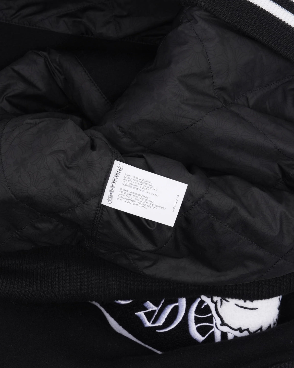 Cashmere and Leather Varsity Chicken Jacket