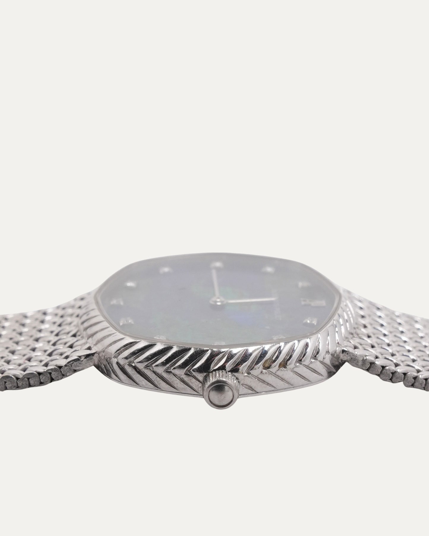 "Earth" Octagon White Gold & Sapphire Azurmalachite Dial Watch