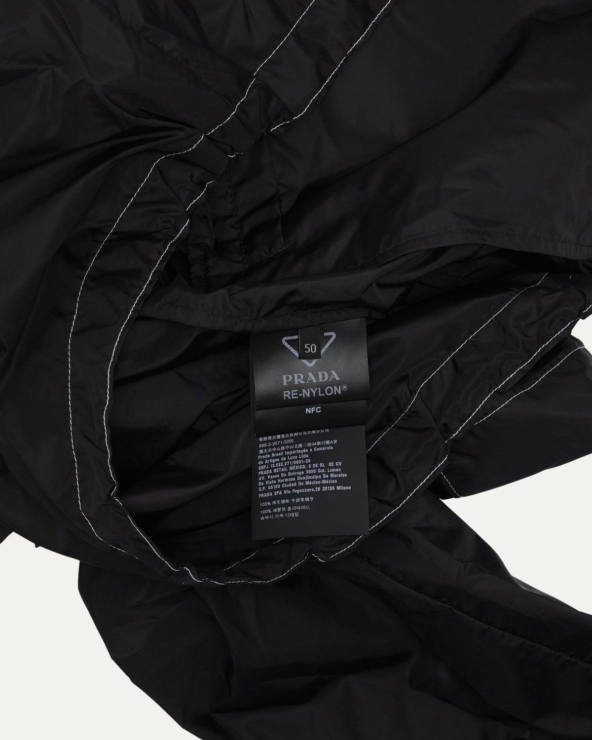 Contrast Stitch Nylon Blouson Jacket